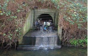 A sewage outfall