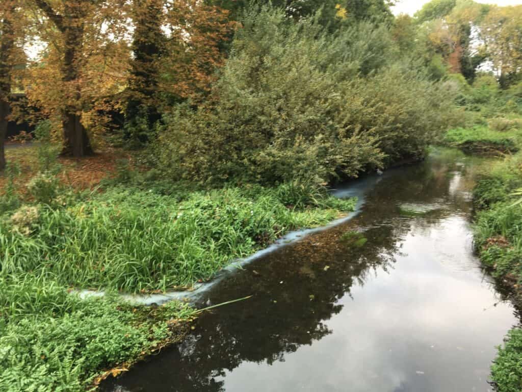 Outfall into a river