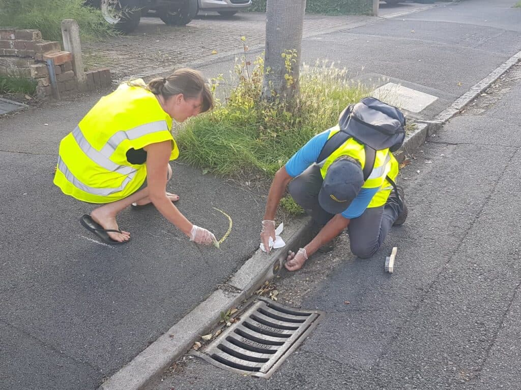 Marking a drain