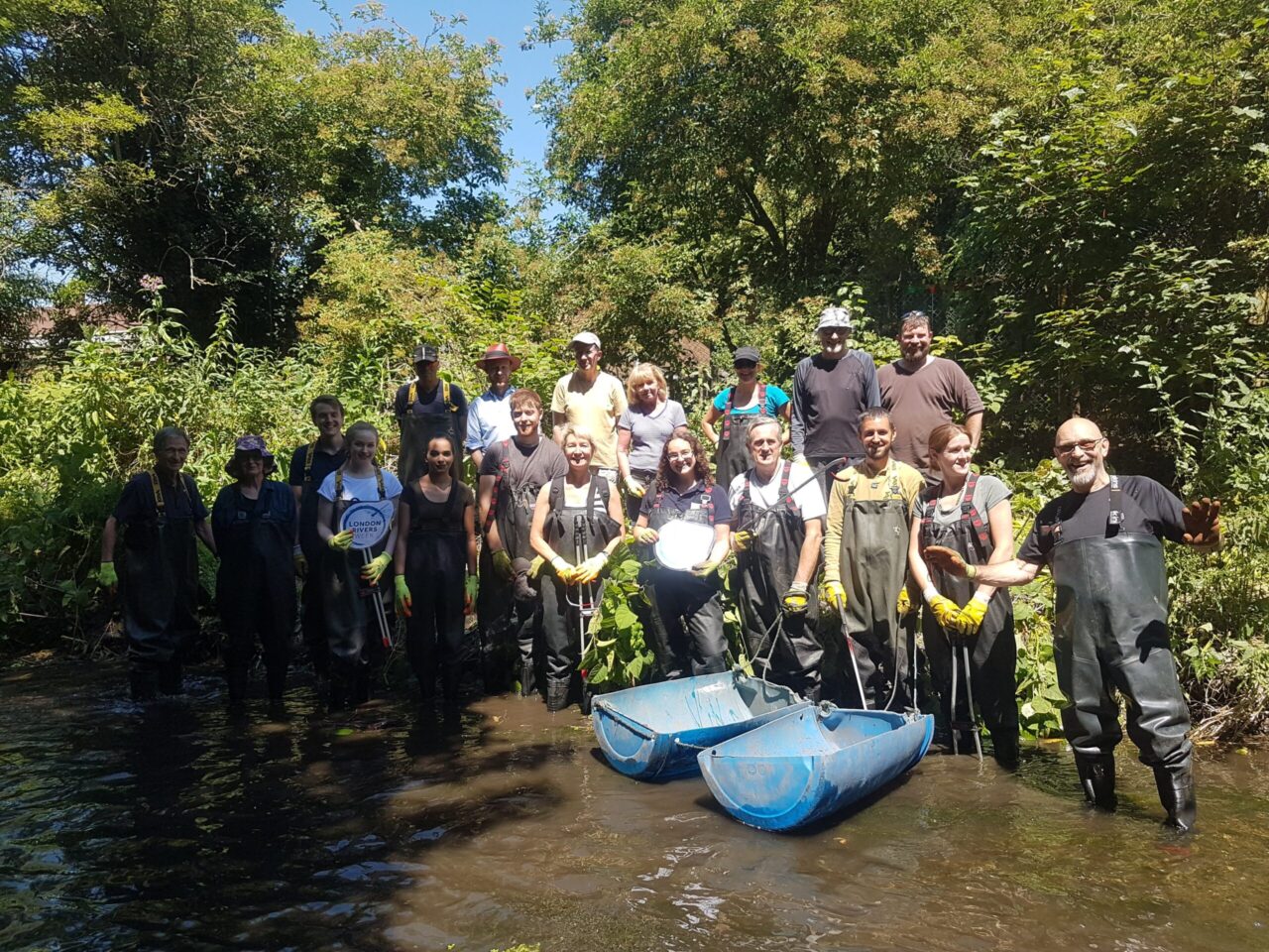 River Cleanup – Poulter Park, River Wandle, in London Rivers Week