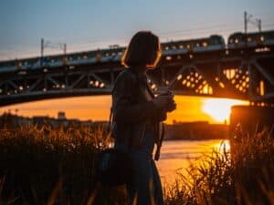 Walking next to rail line