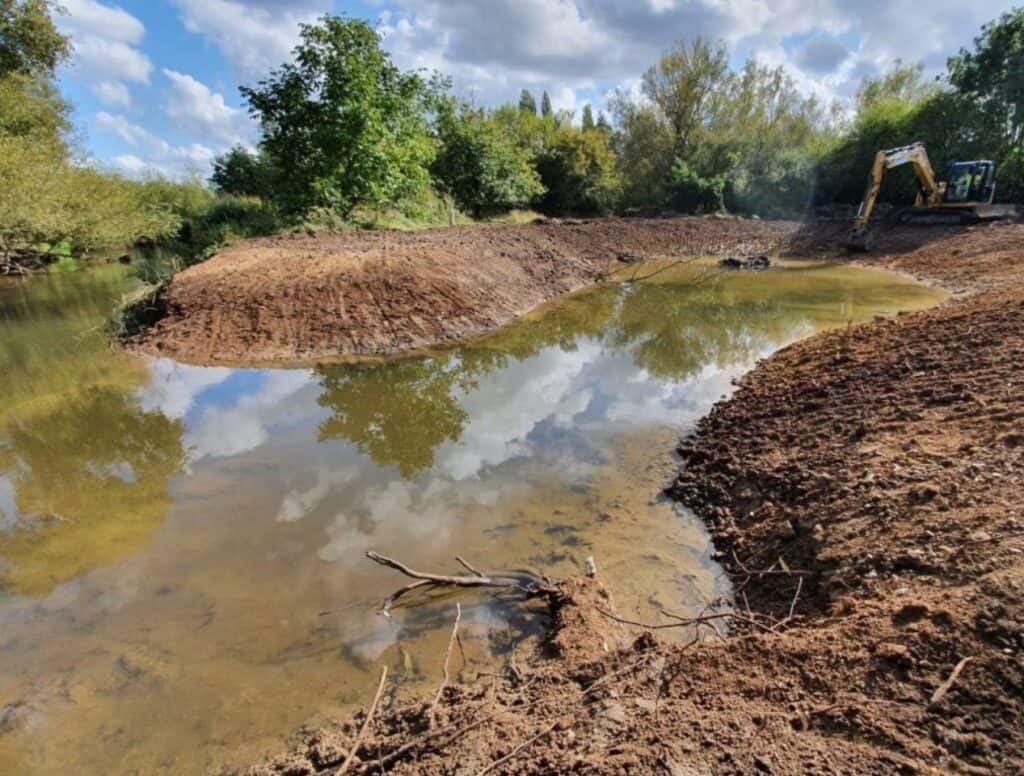 Charvil Meadows backwater connected to the Loddon