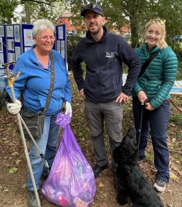 Lewis Campbell with volunteers at Horley