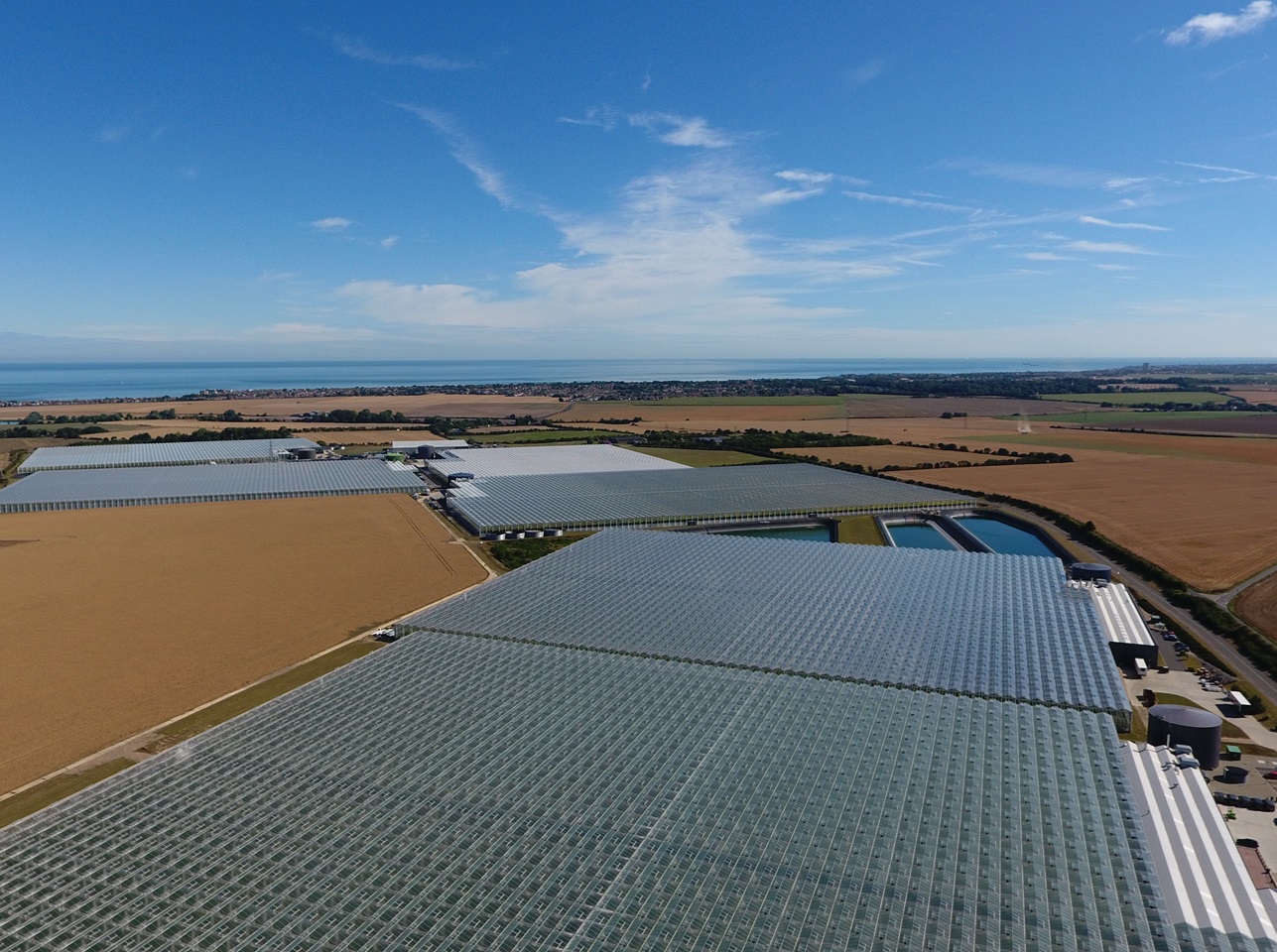 Thanet Earth as seen from above, including its own reservoir