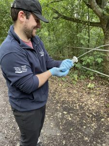 Preparing to take a sample