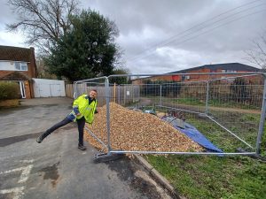 Installing gravel at River Blackwater